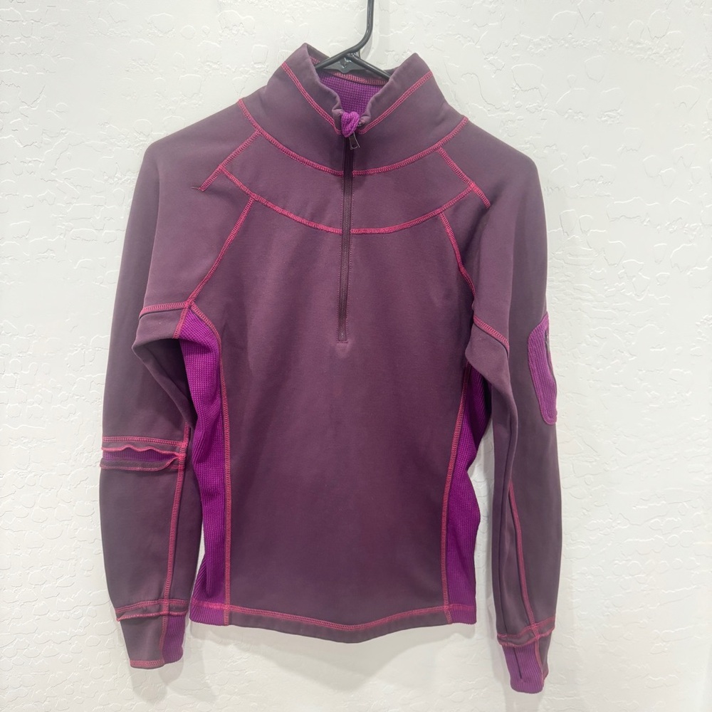 Title Nine Quarter-Zip Pullover Sweater Jacket Womens Small Purple Pink Athletic